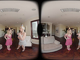 VR Bangers Stepmom Teach Stepdaughter How to Fuck in VR Porn
