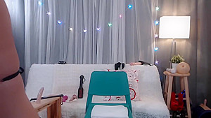 We persuaded sexy cougar housemaid fingering her wet pussy on cam