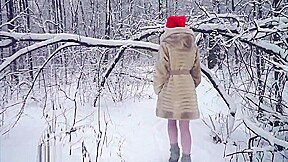 Wet White Stockings In Snow With Hot Jeny Smith