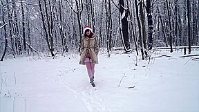 Wet White Stockings In Snow With Hot Jeny Smith