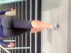 White girl in see thru sweats