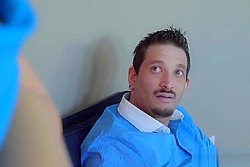 Wife cheats on husband with a huge cock while he is around