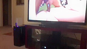 Wife playing with big black dildo