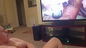 Wife playing with big black dildo