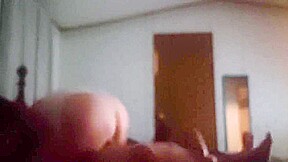 Wife takes turns creaming on her husband and her toy