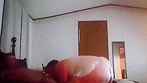 Wife takes turns creaming on her husband and her toy