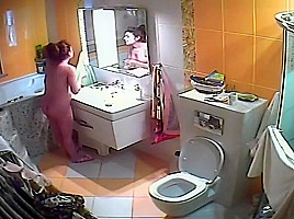 Wife taking a shower