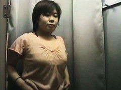 XXX changing room Asian with nice tits and short hair