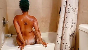 Yoga in a bubble bath