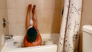 Yoga in a bubble bath