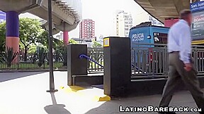 Young Latino Sprays Cum While Riding Big Bare Cock