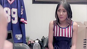 Young Little Virgin Asian teen 18+ Cheerleader Fucked By Coach For Roster Spot