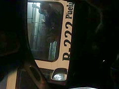 Young girl at a bus next to me