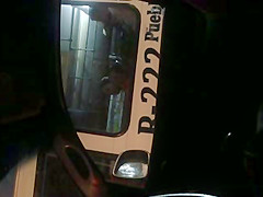 Young girl at a bus next to me