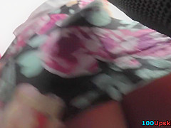 Young peach becomes the in upskirts act