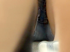 Zooming in on a teen 18+ girl's crotch