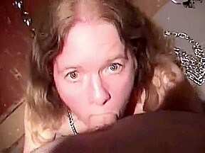 Zuchinni sucking chained milf takes load in mouth