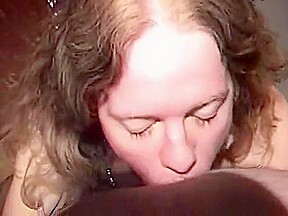 Zuchinni sucking chained milf takes load in mouth