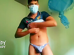 [abx][3][302] - Hot Sri Lankan Stud In Thong Jerks Off