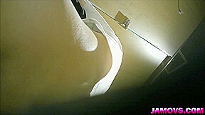 asian girl pissing in toilet