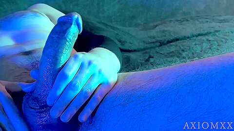 (asmr) Rough Oiled & Wet Closeup Ball Play Massage With Huge Cumshot / Male Solo Breathing Moaning