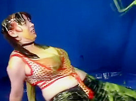 bbw Slut with big titties tied and slimed