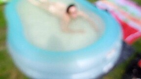 bbw wife playing in pool