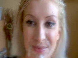 blond sweety with braces sucks him off quickly