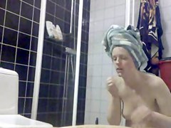 blonde MILF having shower