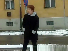 busty Step mom peeing in snow