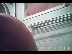 caught her face and tits in bath
