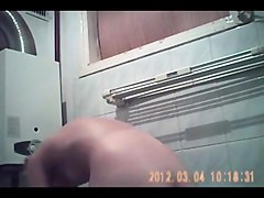 caught her face and tits in bath