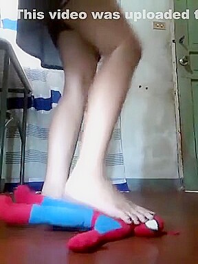 filipino girl stepping on plushie