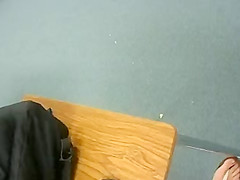 hermosa rubia en la clase