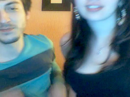 immature pair strips and plays on webcam