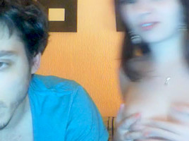 immature pair strips and plays on webcam