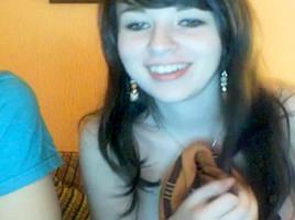 immature pair strips and plays on webcam