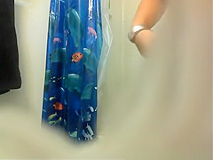in bathroom catches chubby teee