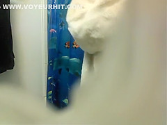 in bathroom catches chubby teee