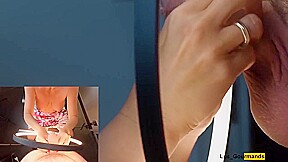 4k - Milf Slut Masked With Lipstick Gives Blowjob & Gets All The Cum On Her Tongue In Close Up