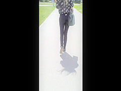 nice ass in tight shiny jeans