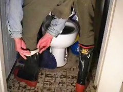 nlboots - wr rubber boots on toilet, so smoking too