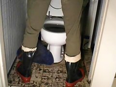 nlboots - wr rubber boots on toilet, so smoking too