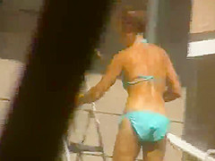 sexy bikini girl fixin house