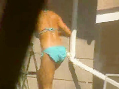 sexy bikini girl fixin house