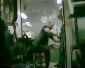 str8 man action:when wife are at home he have fun in garage