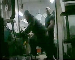 str8 man action:when wife are at home he have fun in garage