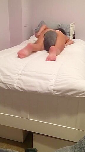 teen 18+ humping a pillow
