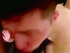teen 18+ sucks and tugs cock for initiation