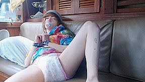 teen 18+ tied up and put in big diaper to wet ABDL